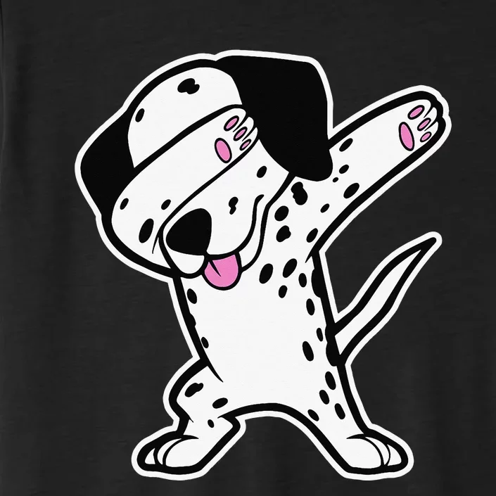 Dalmatian Dabbing Funny Dalmation Dab Dog Dance ChromaSoft Performance T-Shirt