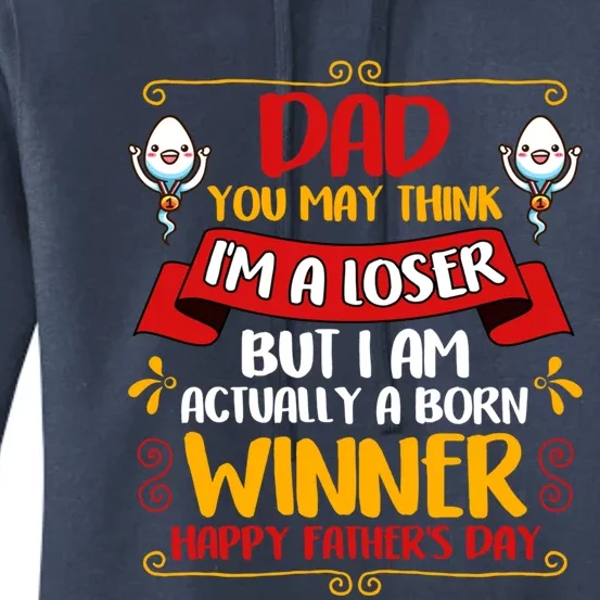 Dear Dad Funny Father Graphic Fatherhood Papa Gift Women's Pullover Hoodie