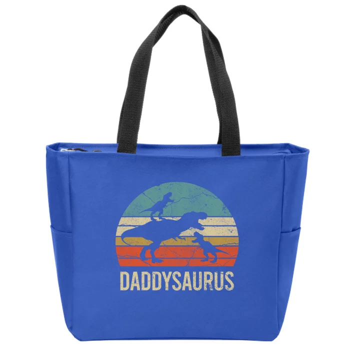 Daddy Dinosaur Funny Dad Daddysaurus 2 Two 2020 Gift Zip Tote Bag