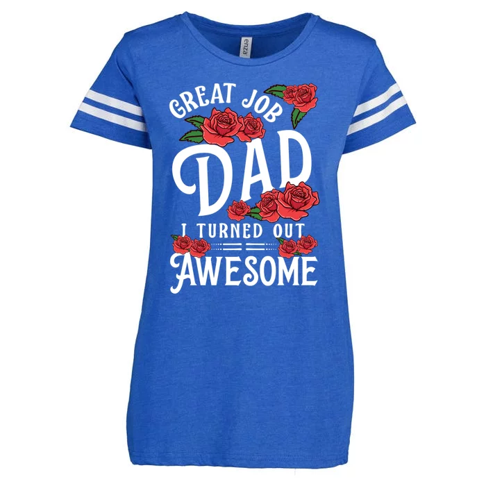 Dear Dad Funny Father Graphic Fatherhood Papa Cute Gift Enza Ladies Jersey Football T-Shirt