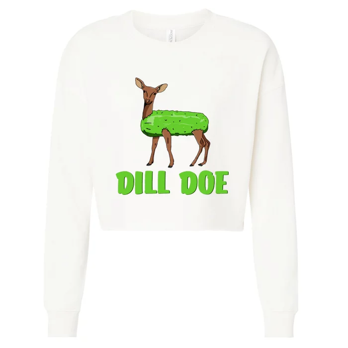 Dill Doe Funny Humor Funny Nature Deer Redneck Cropped Pullover Crew