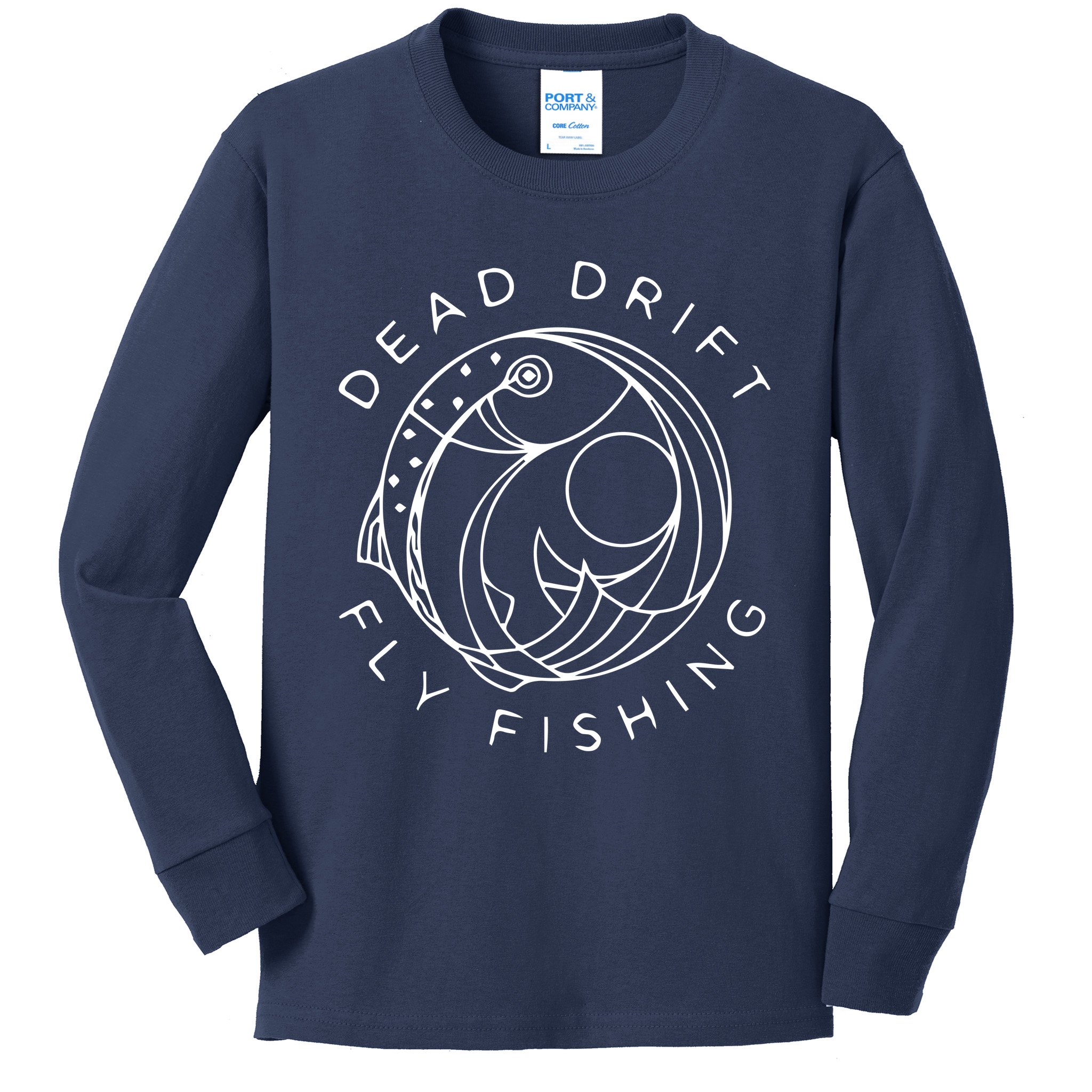 Dead Drift Fly Fishing Kids Long Sleeve Shirt