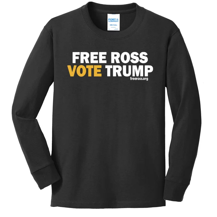 Diligent Denizen Free Ross Vote Donald Trump Kids Long Sleeve Shirt