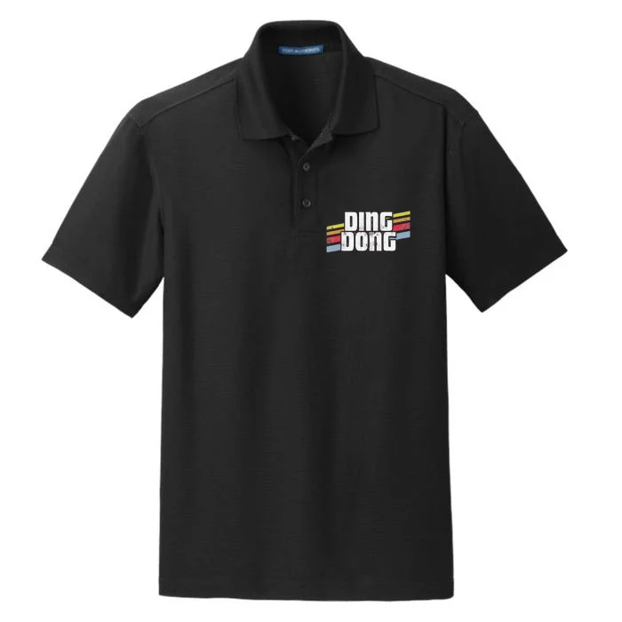 Ding Dong Funny Sayings Sarcastic Humor Joke Novelty Gift Dry Zone Grid Performance Polo