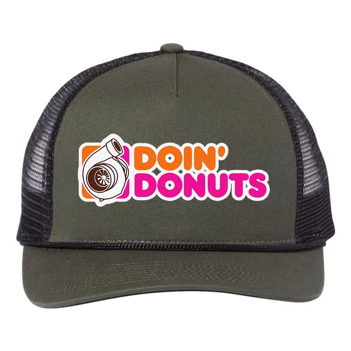 Doin Donuts Funny Racing & Drift Car Enthusiast Retro Rope Trucker Hat Cap