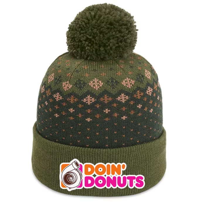 Doin Donuts Funny Racing & Drift Car Enthusiast The Baniff Cuffed Pom Beanie