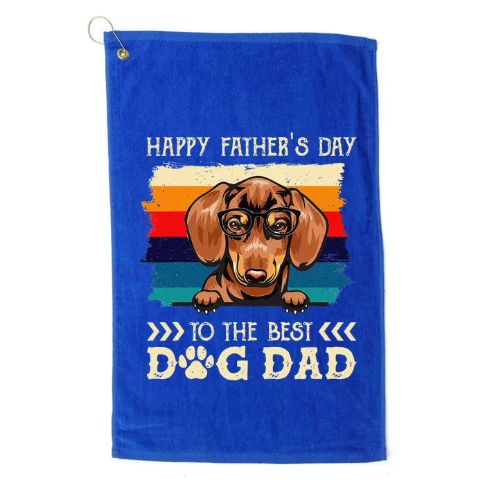 Dachshund Dog Fathers Day Vintage Dachshund Dog Dad Platinum Collection Golf Towel