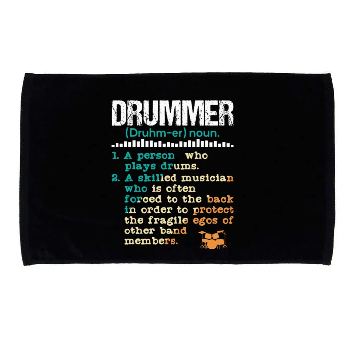 Drummer Definition Funny Percussionist Drums Musician Microfiber Hand Towel