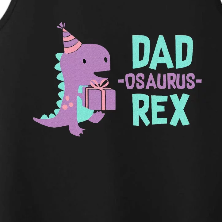 Dad Dinosaur Family Matching Birthday Party Daughter Performance Tank