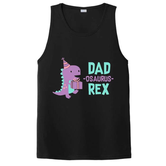 Dad Dinosaur Family Matching Birthday Party Daughter Performance Tank