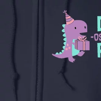 Dad Dinosaur Family Matching Birthday Party Daughter Full Zip Hoodie