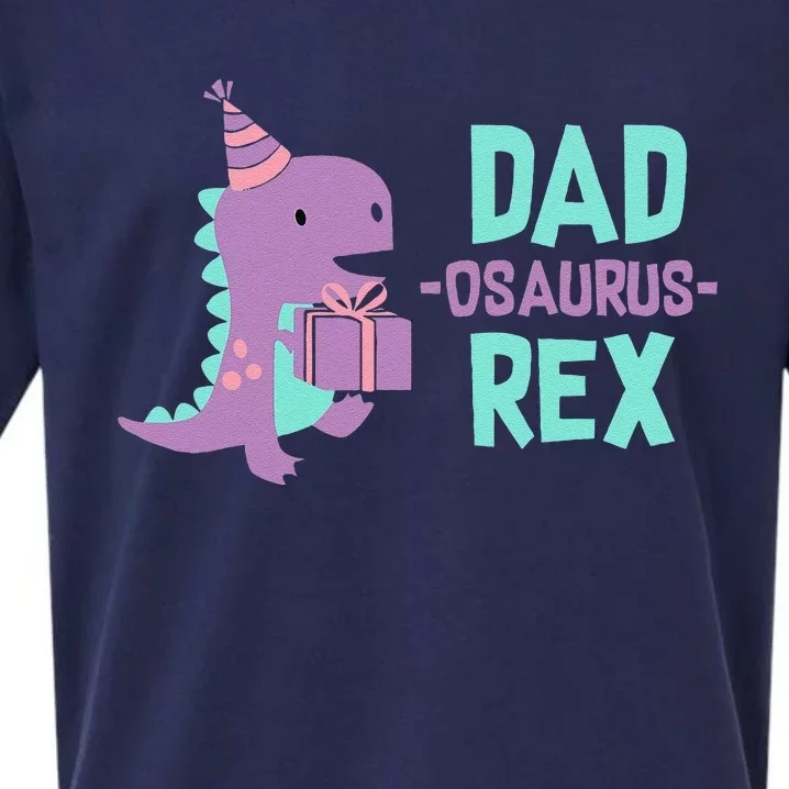 Dad Dinosaur Family Matching Birthday Party Daughter Sueded Cloud Jersey T-Shirt