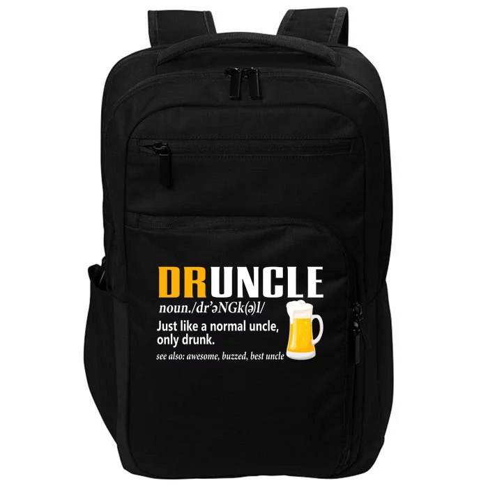 Druncle Definition Funny Gift For Uncle Present Novelty Impact Tech Backpack