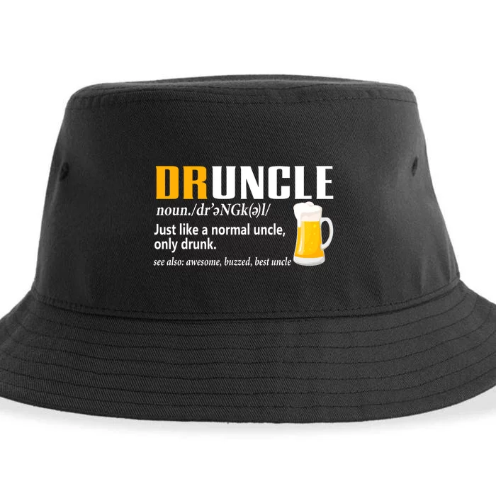 Druncle Definition Funny Gift For Uncle Present Novelty Sustainable Bucket Hat