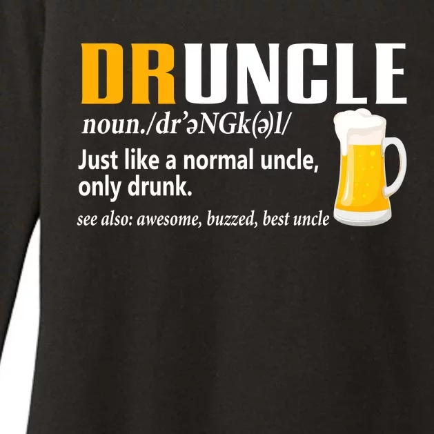 Druncle Definition Funny Gift For Uncle Present Novelty Womens CVC Long Sleeve Shirt