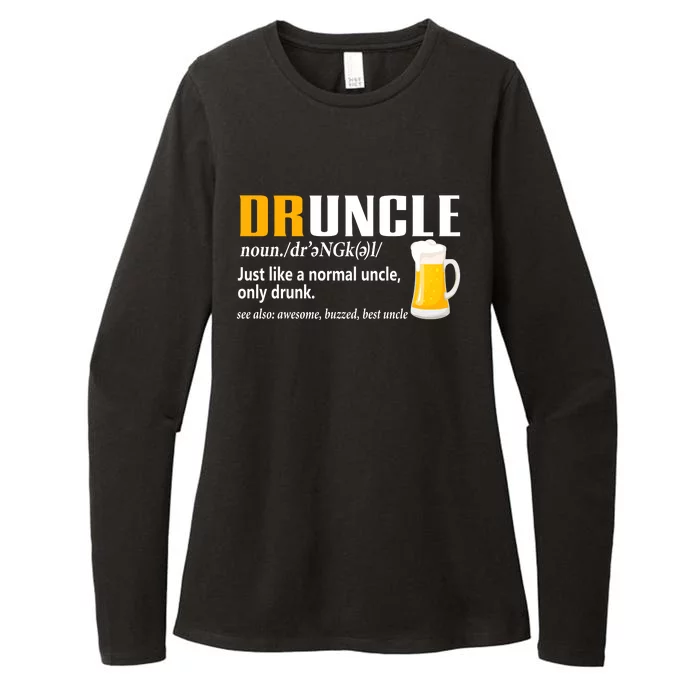 Druncle Definition Funny Gift For Uncle Present Novelty Womens CVC Long Sleeve Shirt