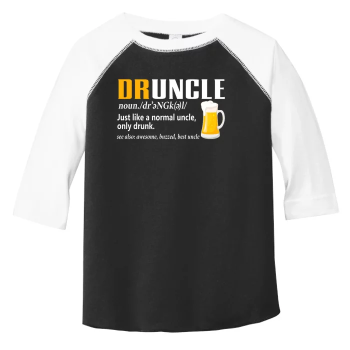 Druncle Definition Funny Gift For Uncle Present Novelty Toddler Fine Jersey T-Shirt