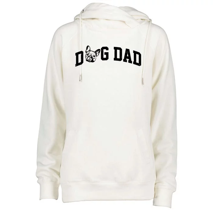 Dog Dad French Bulldog Womens Funnel Neck Pullover Hood