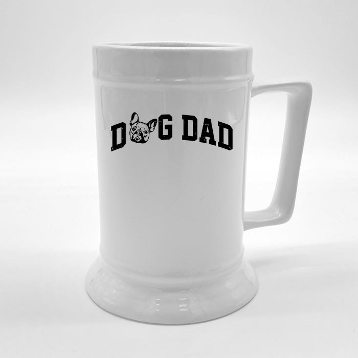 Dog Dad French Bulldog Front & Back Beer Stein