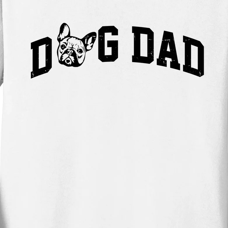 Dog Dad French Bulldog Kids Long Sleeve Shirt