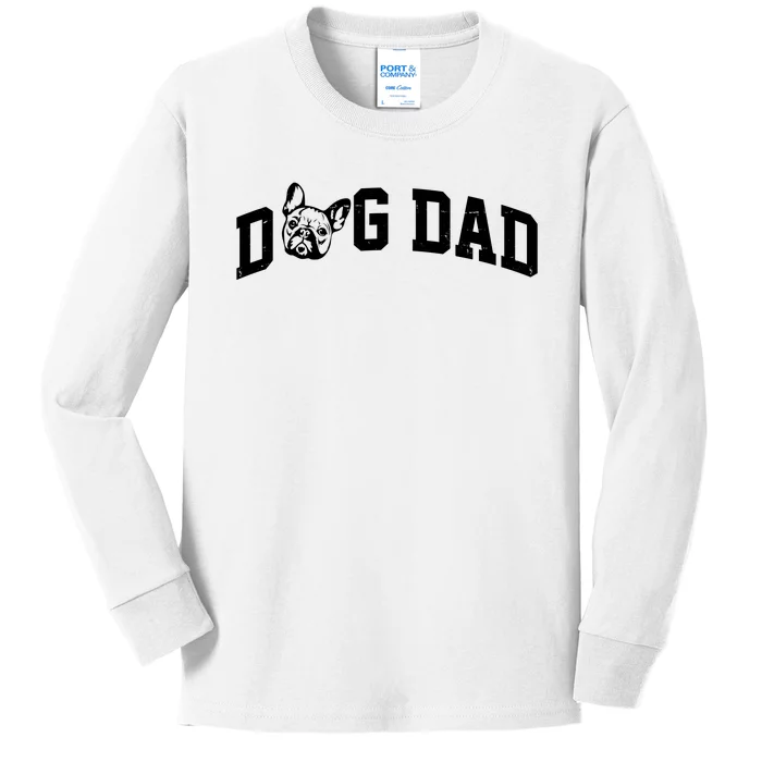 Dog Dad French Bulldog Kids Long Sleeve Shirt