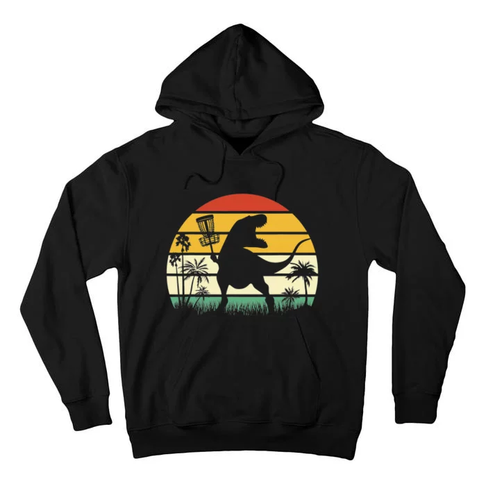 Dinosaur Disc Golf Funny Retro Disc Golf Sports Tall Hoodie