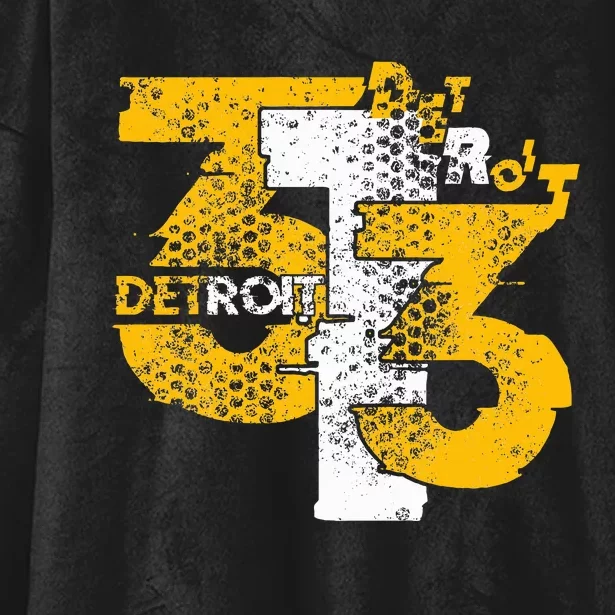 Distressed Detroit Graphic 313 Area Hooded Wearable Blanket