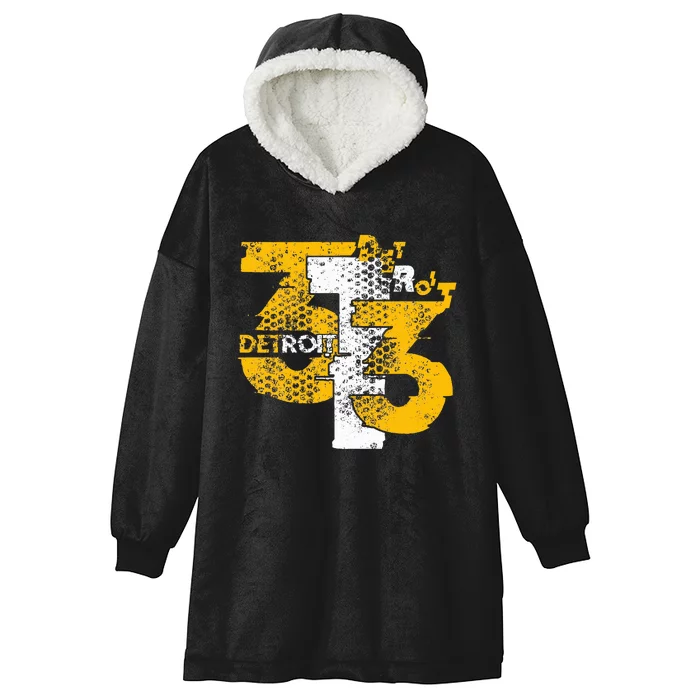 Distressed Detroit Graphic 313 Area Hooded Wearable Blanket