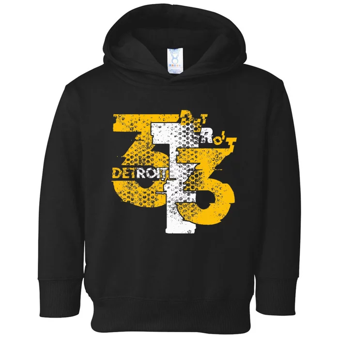 Distressed Detroit Graphic 313 Area Toddler Hoodie