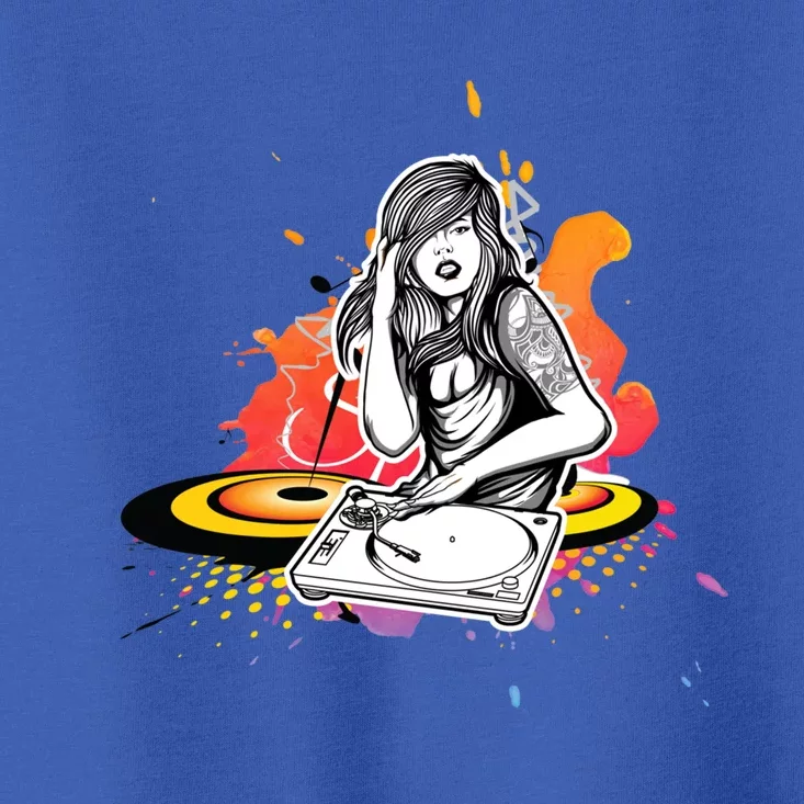 Dj Deejay Girl Music Techno Headphones Turntable Pop Cute Gift Toddler T-Shirt