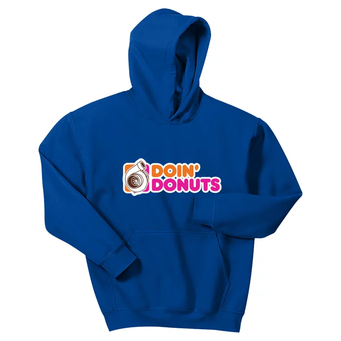 Doin' Donuts Gift Funny Racing And Drift Car Enthusiast Gift Kids Hoodie