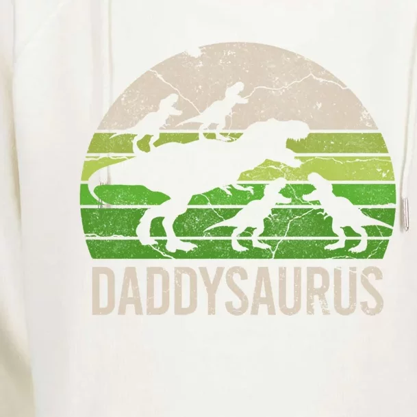 Daddy Dinosaur Gift Daddysaurus Rex 4 Great Gift Funny Gift Womens Funnel Neck Pullover Hood