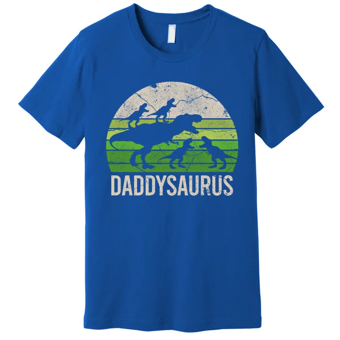 Daddy Dinosaur Gift Daddysaurus Rex 4 Great Gift Funny Gift Premium T-Shirt