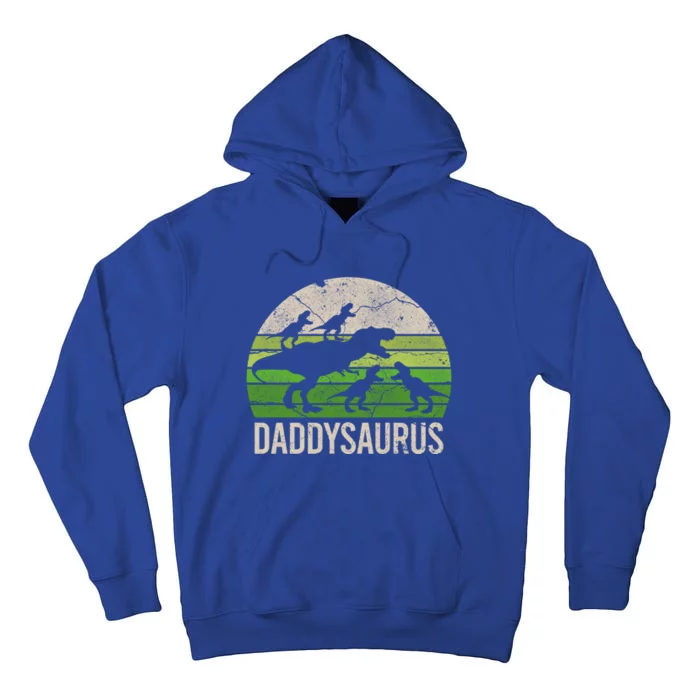 Daddy Dinosaur Gift Daddysaurus Rex 4 Great Gift Funny Gift Tall Hoodie