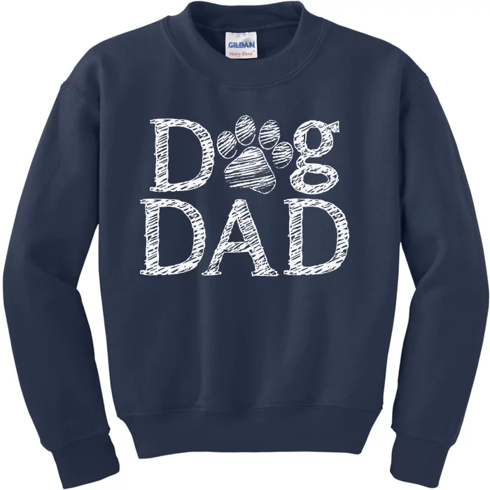 Dog Dad Graphic Father`s Day Dog Lover Kids Sweatshirt