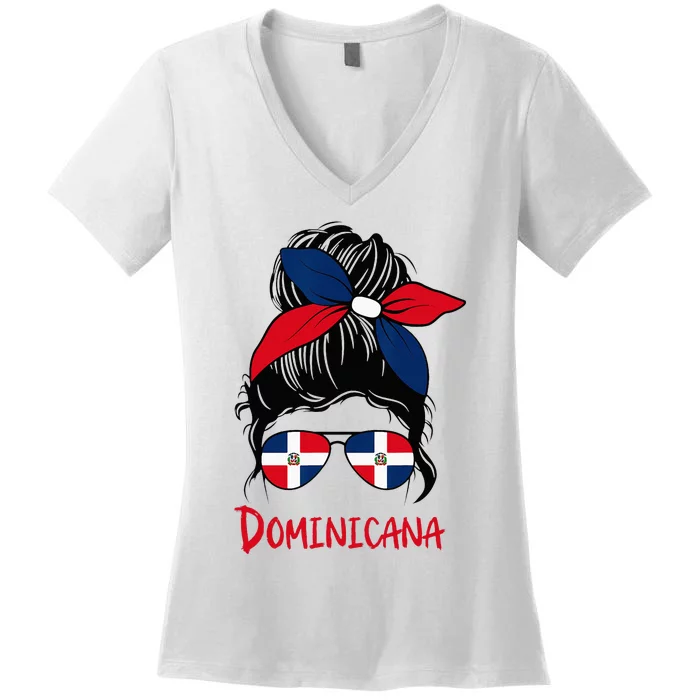 Dominicana Dominican Girl Republica Dominicana Republic Women's V-Neck T-Shirt