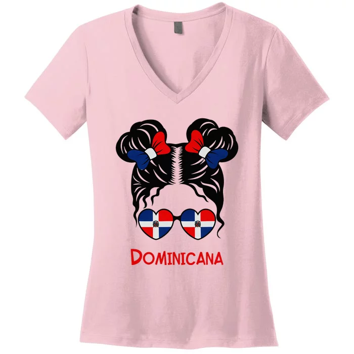 Dominicana Dominican Girl Republica Dominicana Republic Women's V-Neck T-Shirt