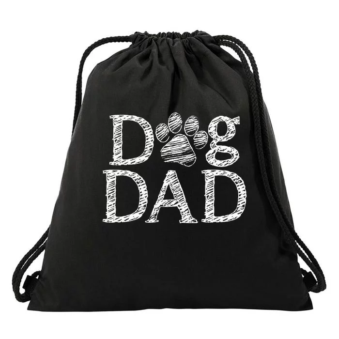 Dog Dad Graphic Father`s Day Dog Lover Drawstring Bag