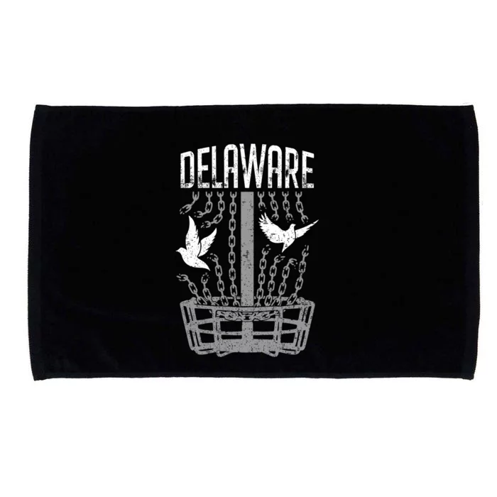 Delaware Disc Golf Player Breaking Chains Birdie Gift Microfiber Hand Towel