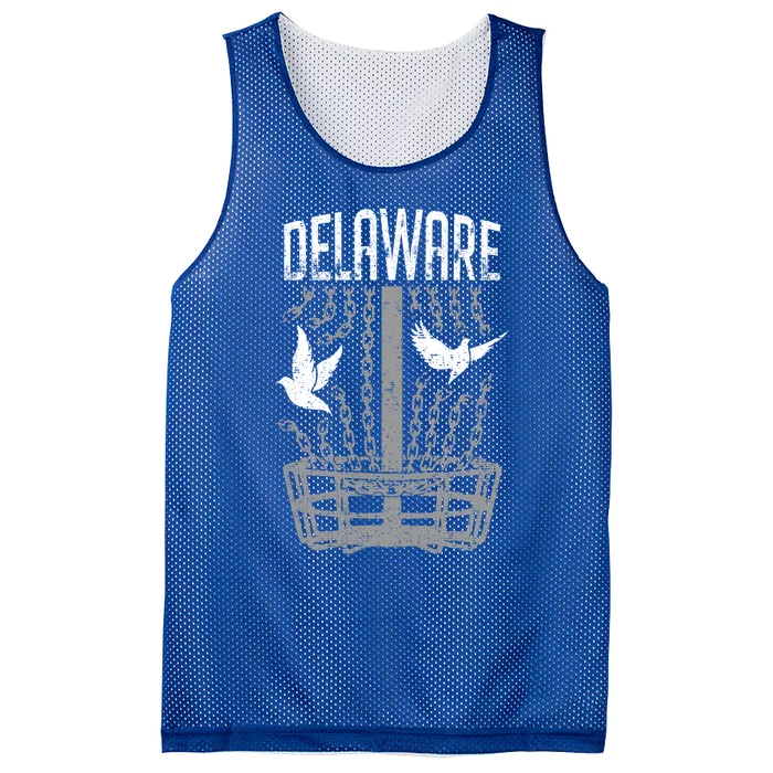 Delaware Disc Golf Player Breaking Chains Birdie Gift Mesh Reversible Basketball Jersey Tank