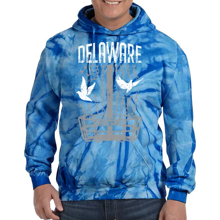 Delaware Disc Golf Player Breaking Chains Birdie Gift Tie Dye Hoodie