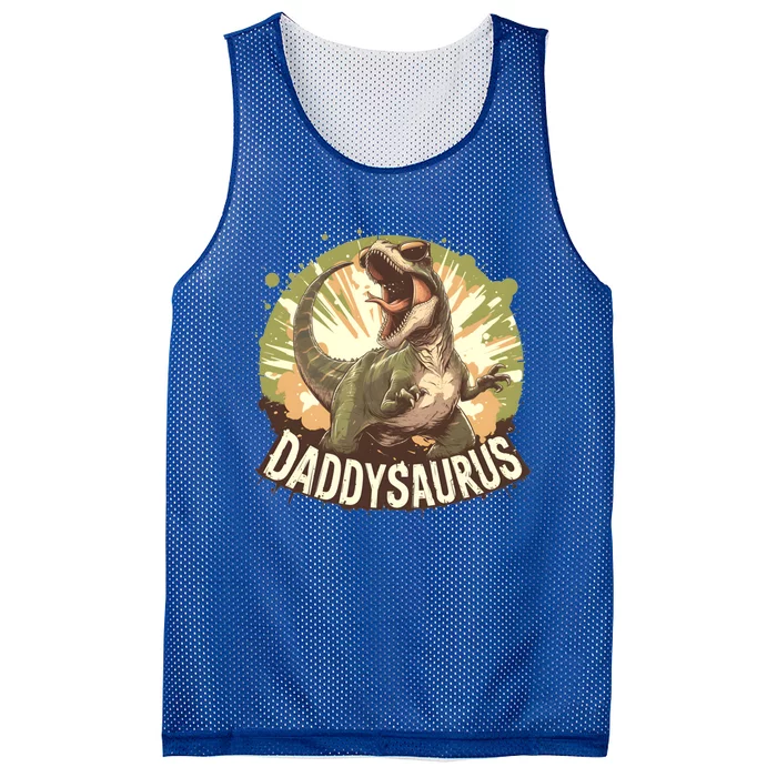 Dino Daddysaurus Gift Cool FatherS Day Dad Cool Gift Mesh Reversible Basketball Jersey Tank