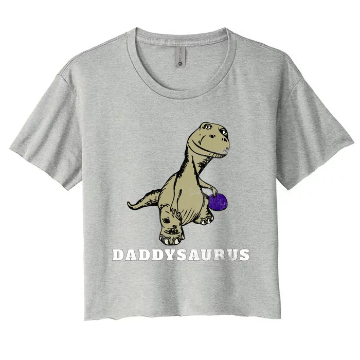 Dinosaur Daddysaurus Gift Women's Crop Top Tee