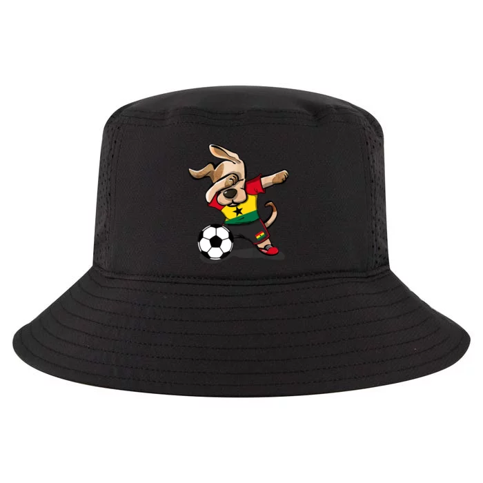 Dabbing Dog Ghana Soccer Fans Jersey Ghanaian Flag Football Cool Comfort Performance Bucket Hat