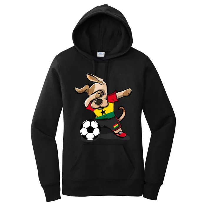 Dabbing Dog Ghana Soccer Fans Jersey Ghanaian Flag Football Women's Pullover Hoodie