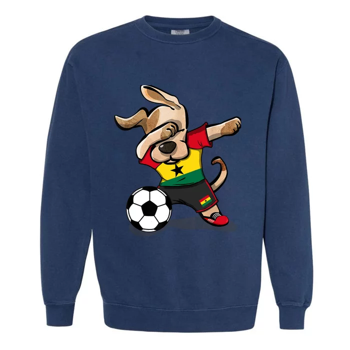 Dabbing Dog Ghana Soccer Fans Jersey Ghanaian Flag Football Garment-Dyed Sweatshirt