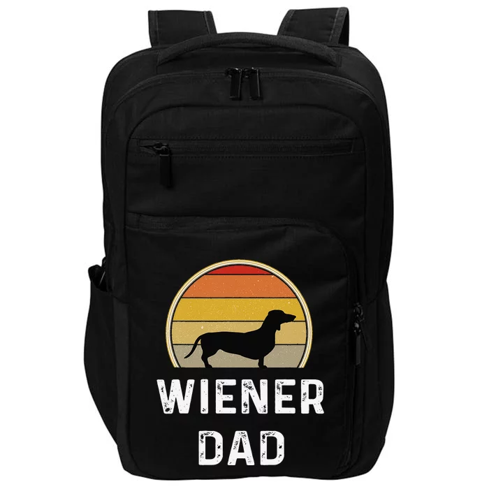 Dog Dad Gift Retro Vintage Dachshund Puppy Impact Tech Backpack