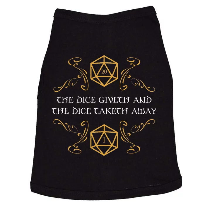 D20 Dice Giveth and Taketh Away Funny Nerdy Doggie Tank