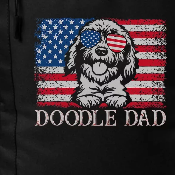 Doodle Dad Goldendoodle Dog American Flag 4th of July Daily Commute Backpack