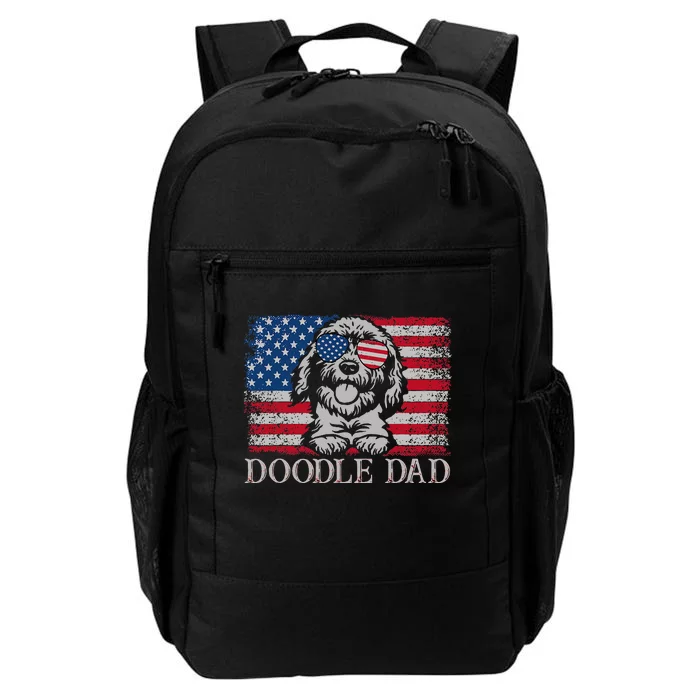 Doodle Dad Goldendoodle Dog American Flag 4th of July Daily Commute Backpack